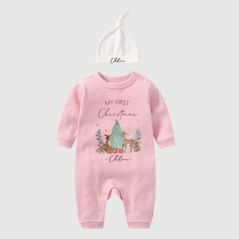 Personalized Baby First Christmas Outfit| BBCloth1208