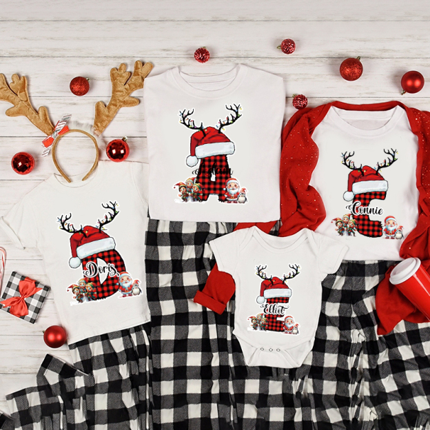 Personalized Family Christmas Monogrammed Name T-Shirt| Match0419