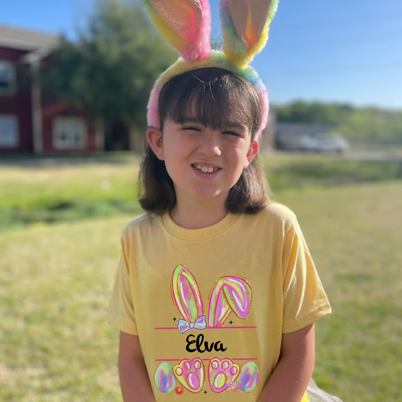 Personalized Kids Bunny Summer T-Shirt| Cloth1413