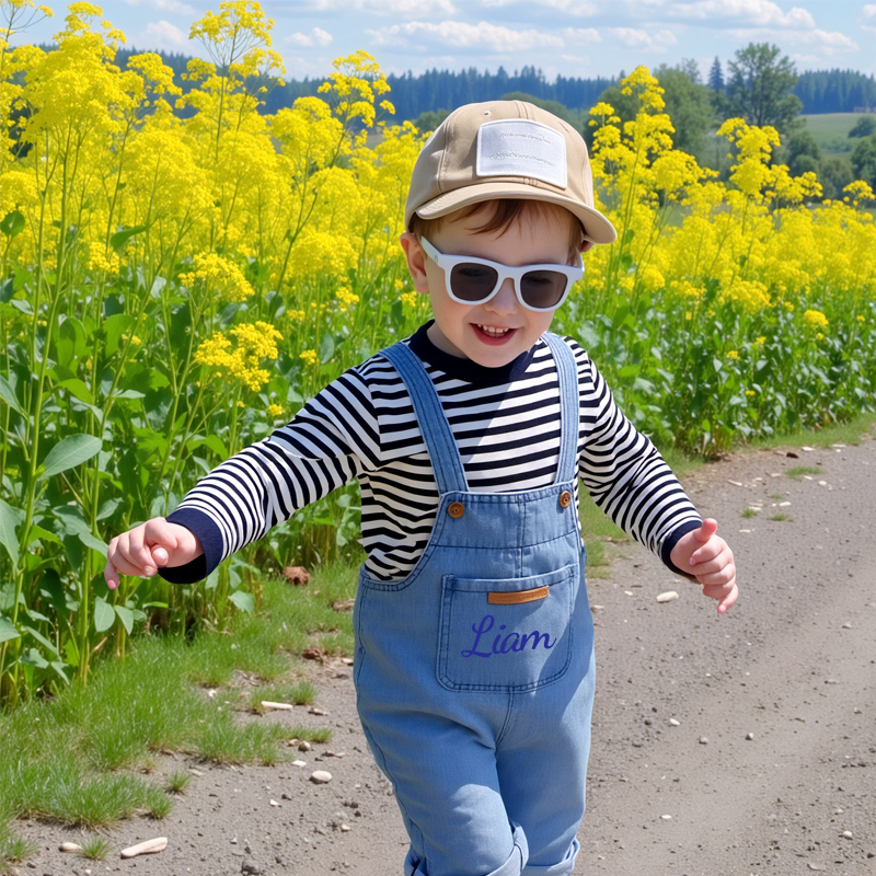Personalized Kids Oversized Denim Loose Overalls| Pants09