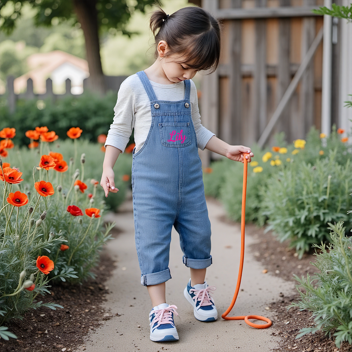 Personalized Kids Oversized Denim Overalls| Pants11