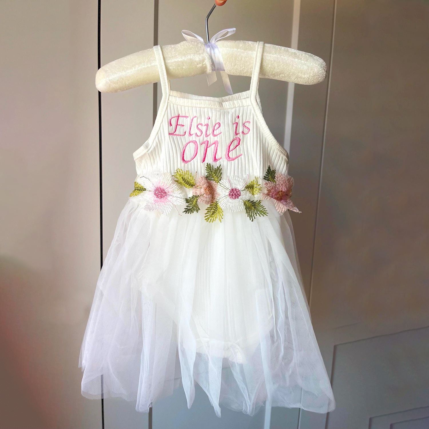 Personalized Girl Embroidered Cake Smash Dress| Dress13