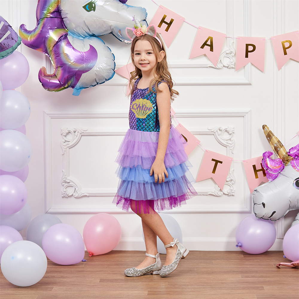 Personalized Girl Mermaid Birthday Cake Dress| Dress15