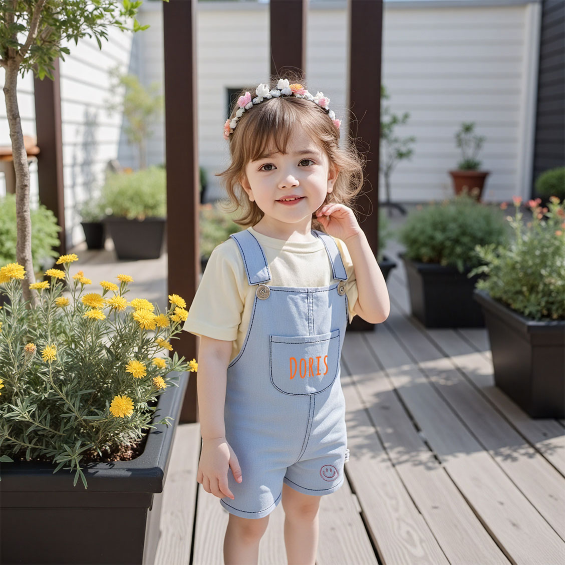 Personalized Kids Multicolor Cozy Overalls| Pants17