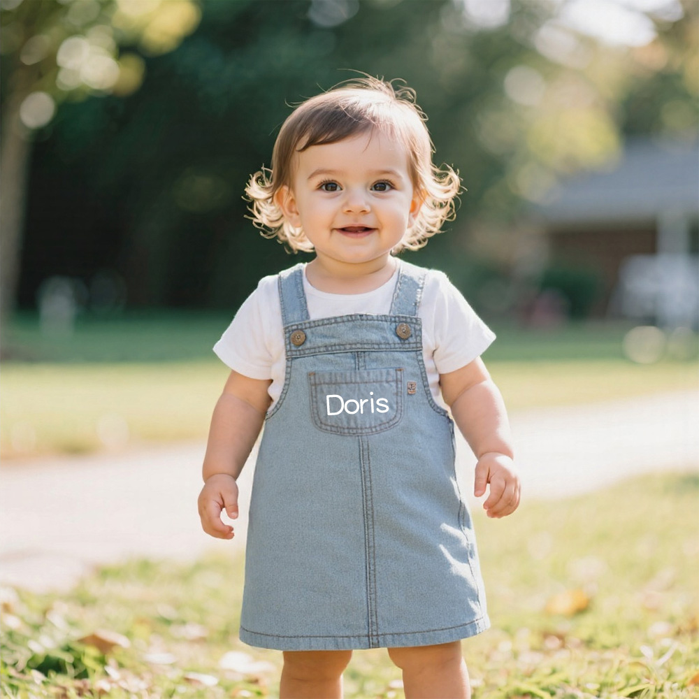Personalized Girls Monogrammed Denim Dress| Dress19