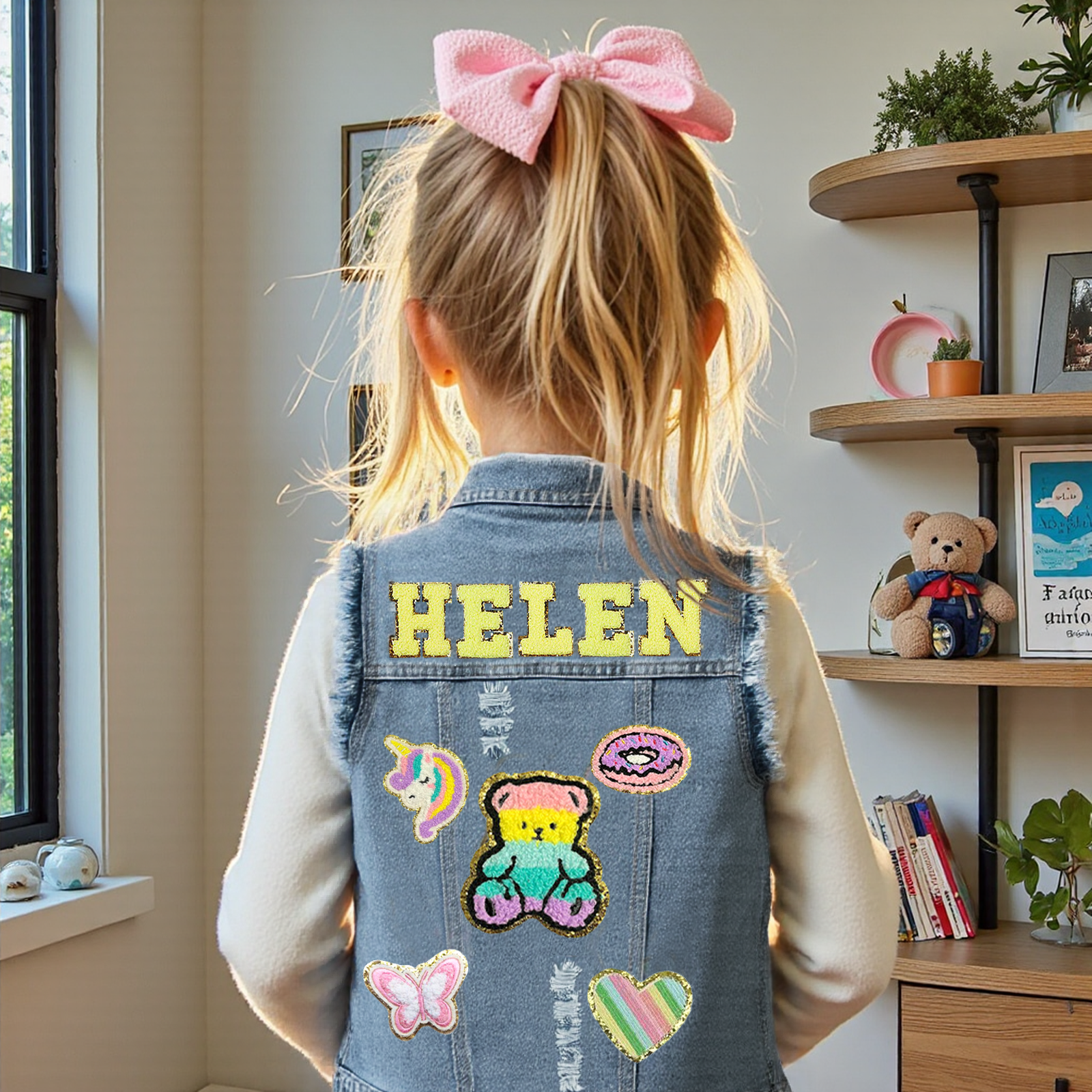 Personalized Kids Patch Denim Vest Jacket| Cloth224