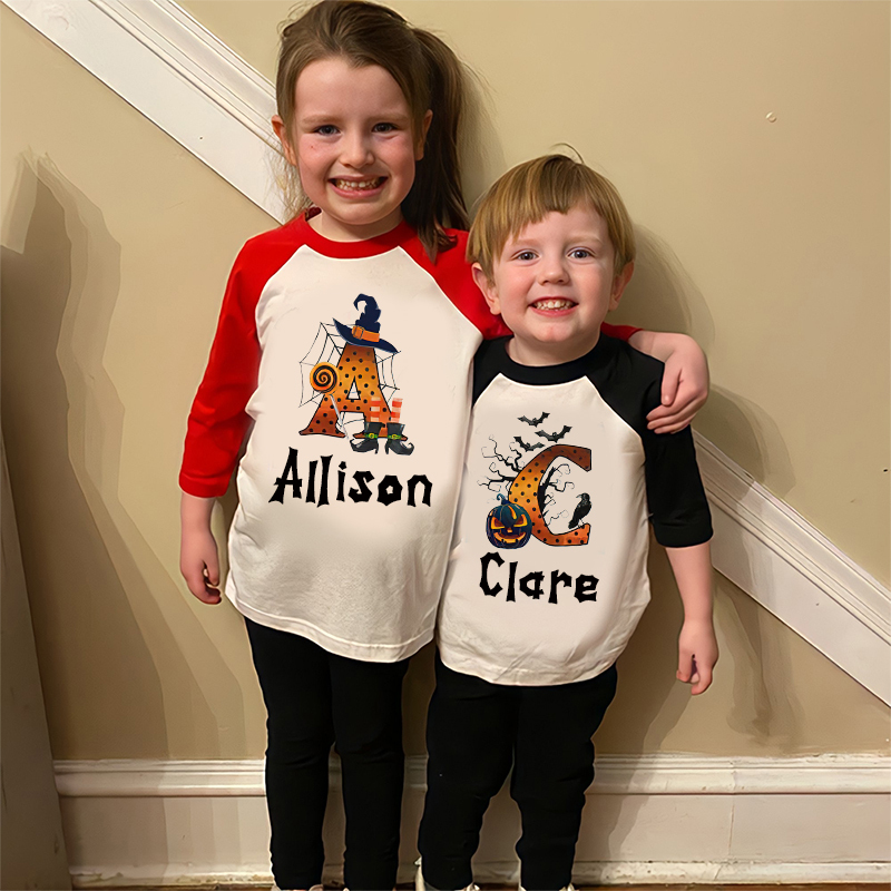 Personalized Kids Halloween Long Sleeves Shirt| Cloth12456