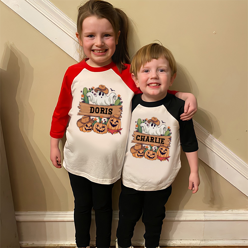 Personalized Kids Halloween Long Sleeves Shirt| Cloth12457