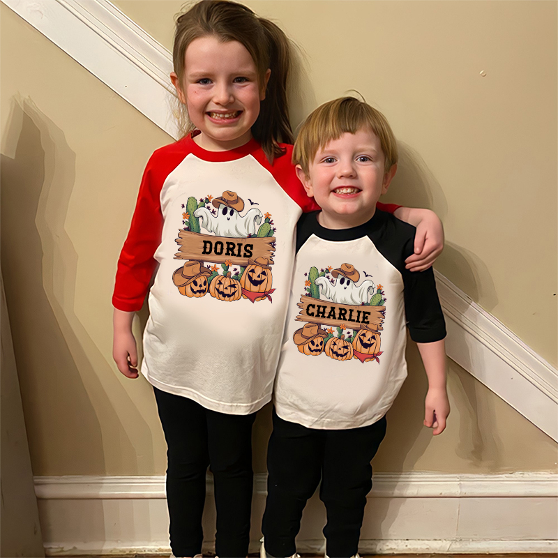 Personalized Kids Halloween Long Sleeves Shirt| Cloth12457