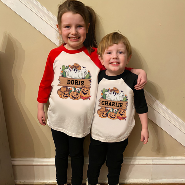 Personalized Kids Halloween Long Sleeves Shirt| Cloth12457