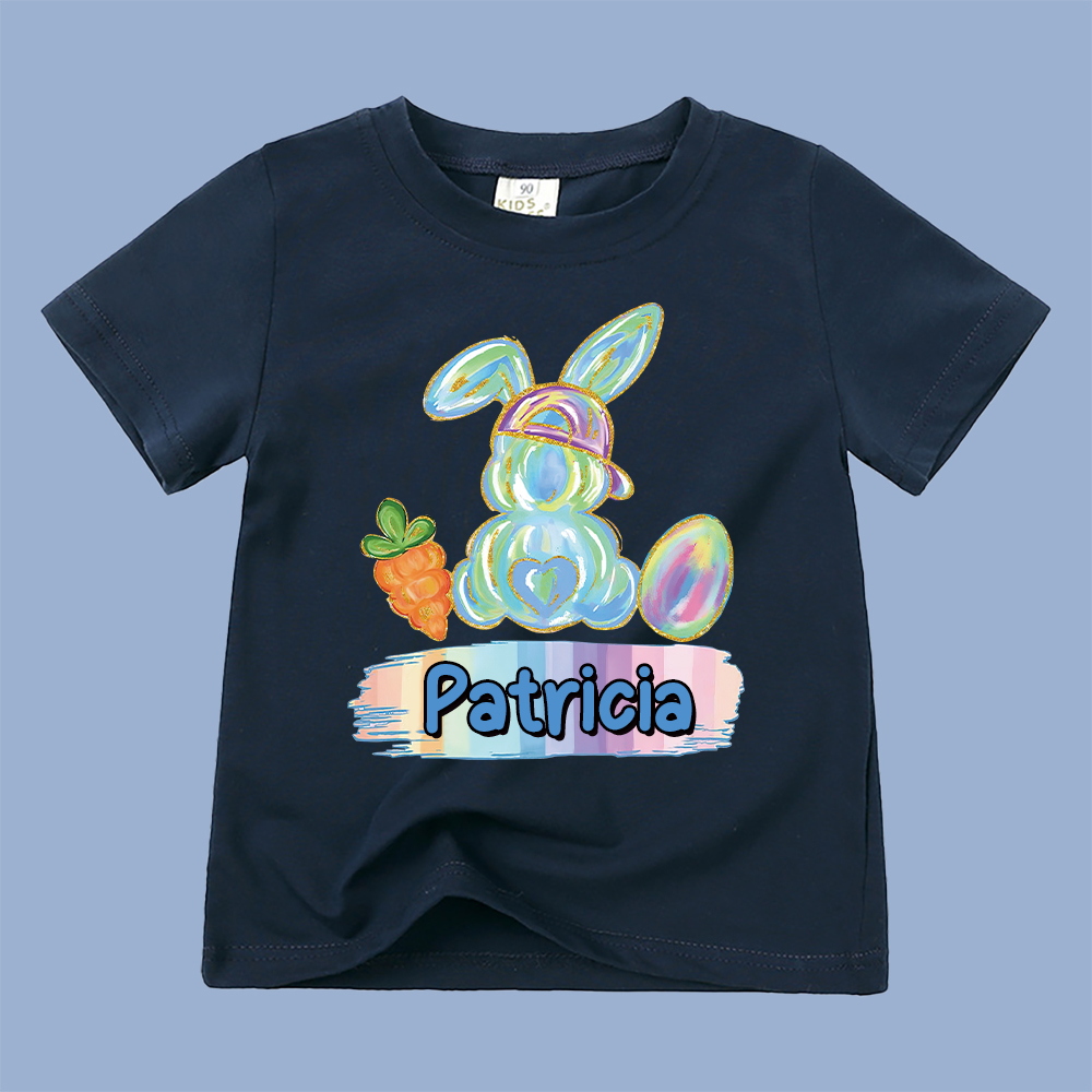 Personalized Kid Cozy Soft Easter Bunny T-Shirt | inTee13