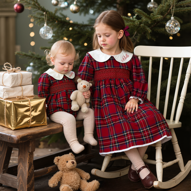 Personalized Girl Embroidered Christmas outfit| Cloth243
