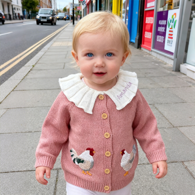 Personalized Baby Embroidered Chick Cardigan| BBcloth102