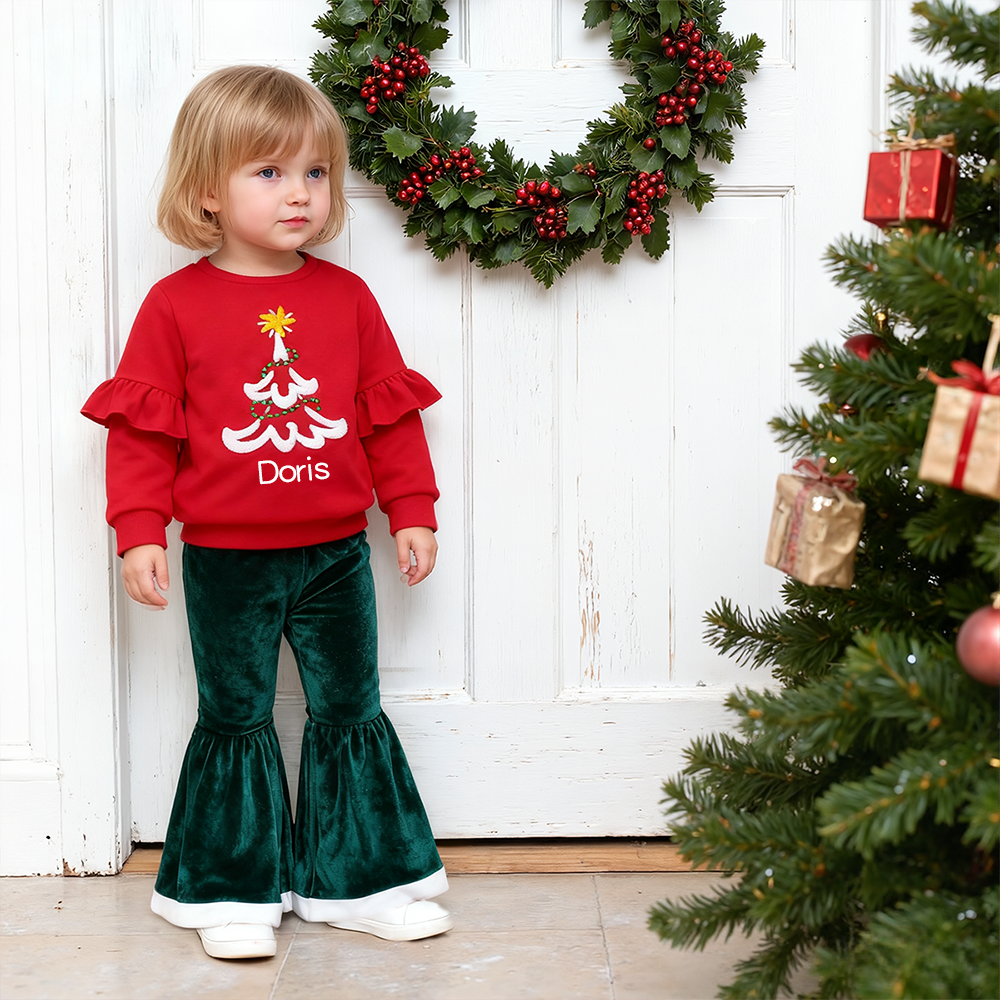 Personalized Girl Name Christmas Outfit| YESMC30
