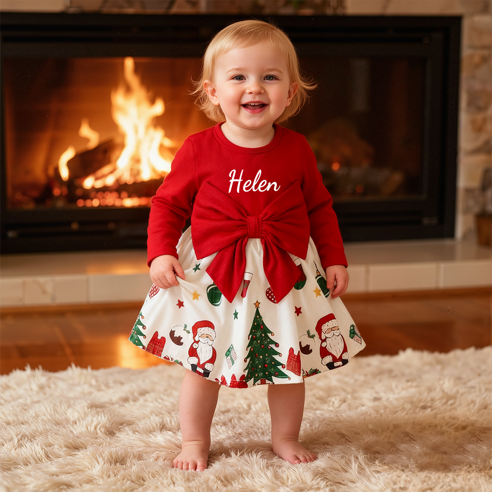 Personalized Baby Girl Christmas Dress| YESMC32