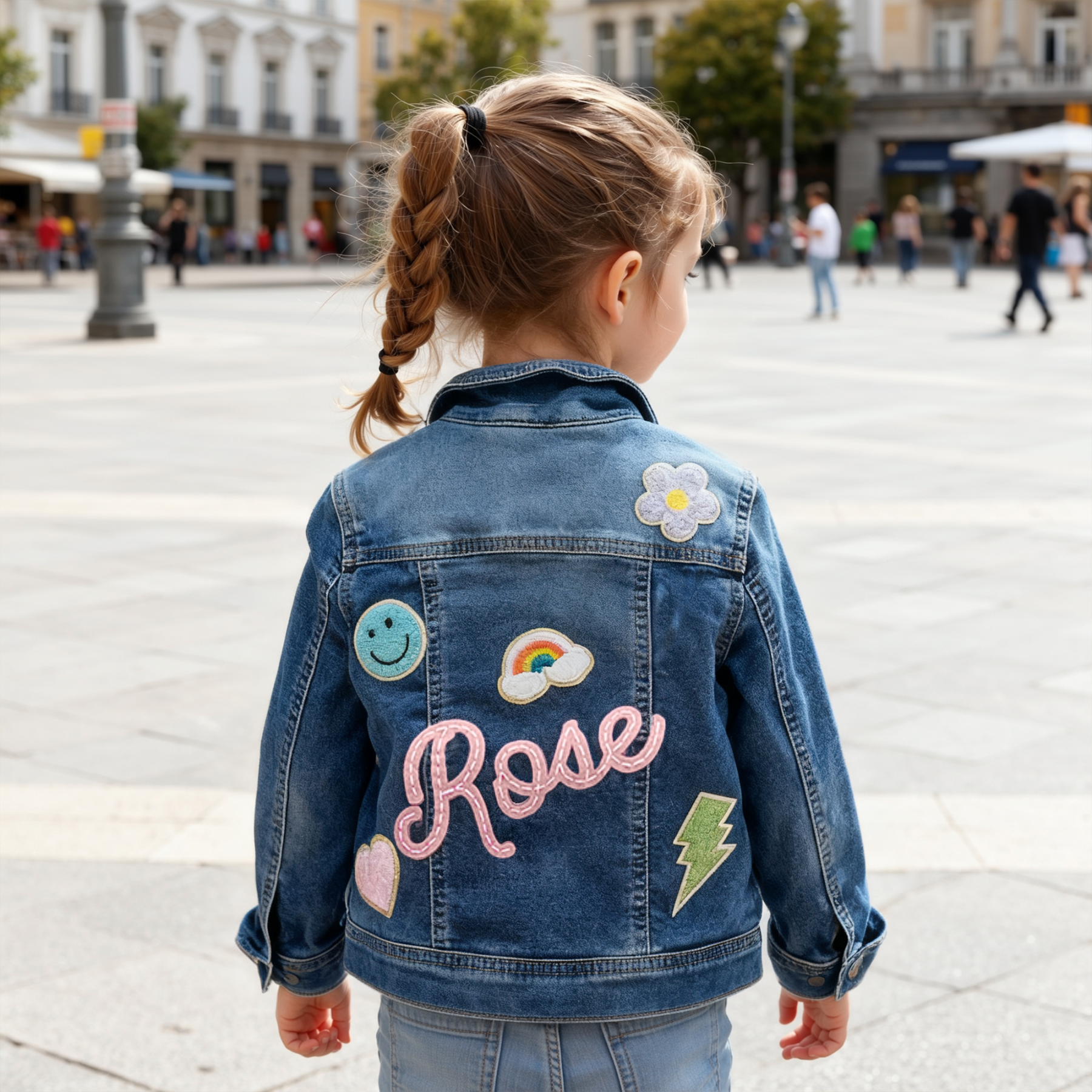 Personalized Hand-Embroidered Kid Denim Jacket| Cloth258