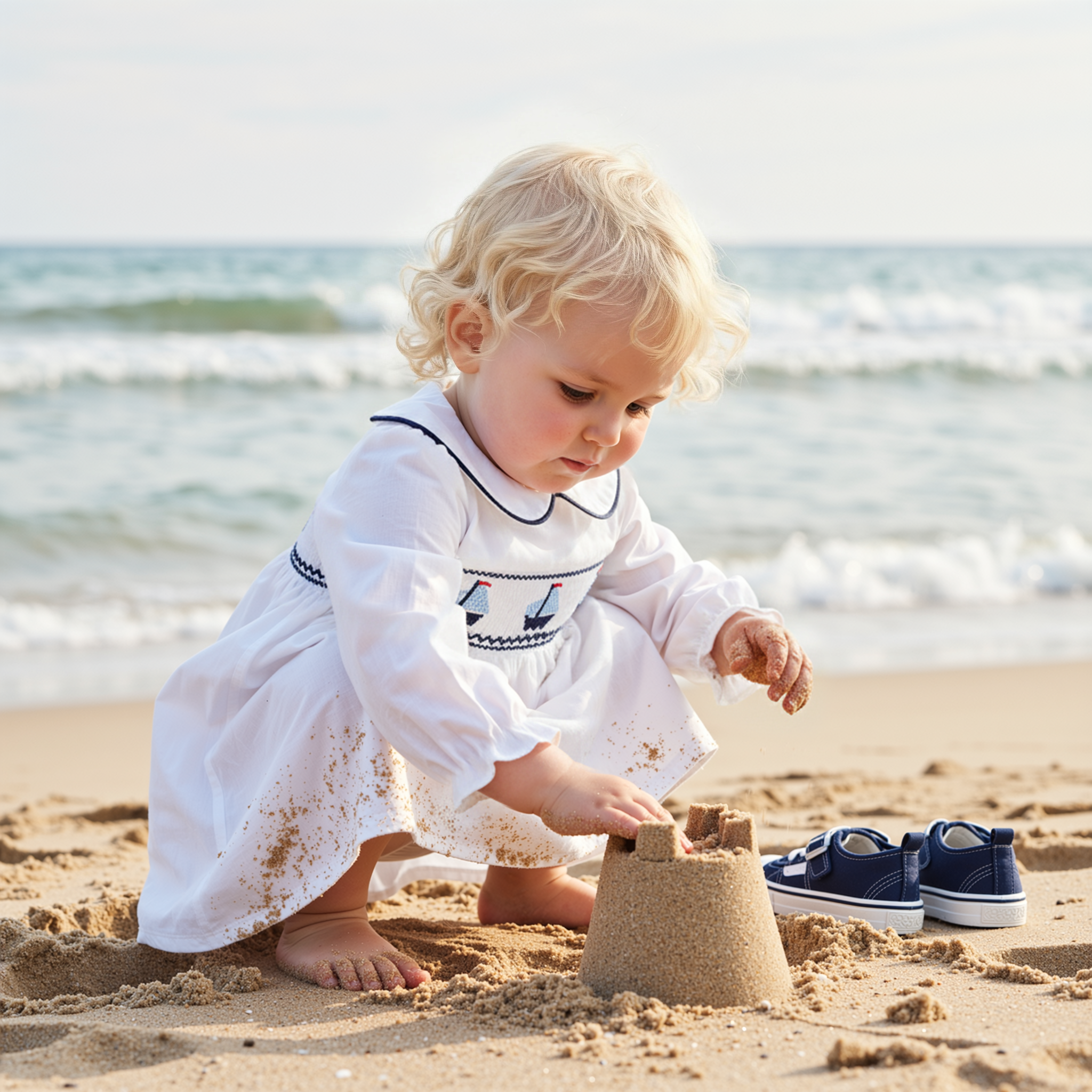 Personalized Girl Long Sleeve Sailboat Dress| Dress39