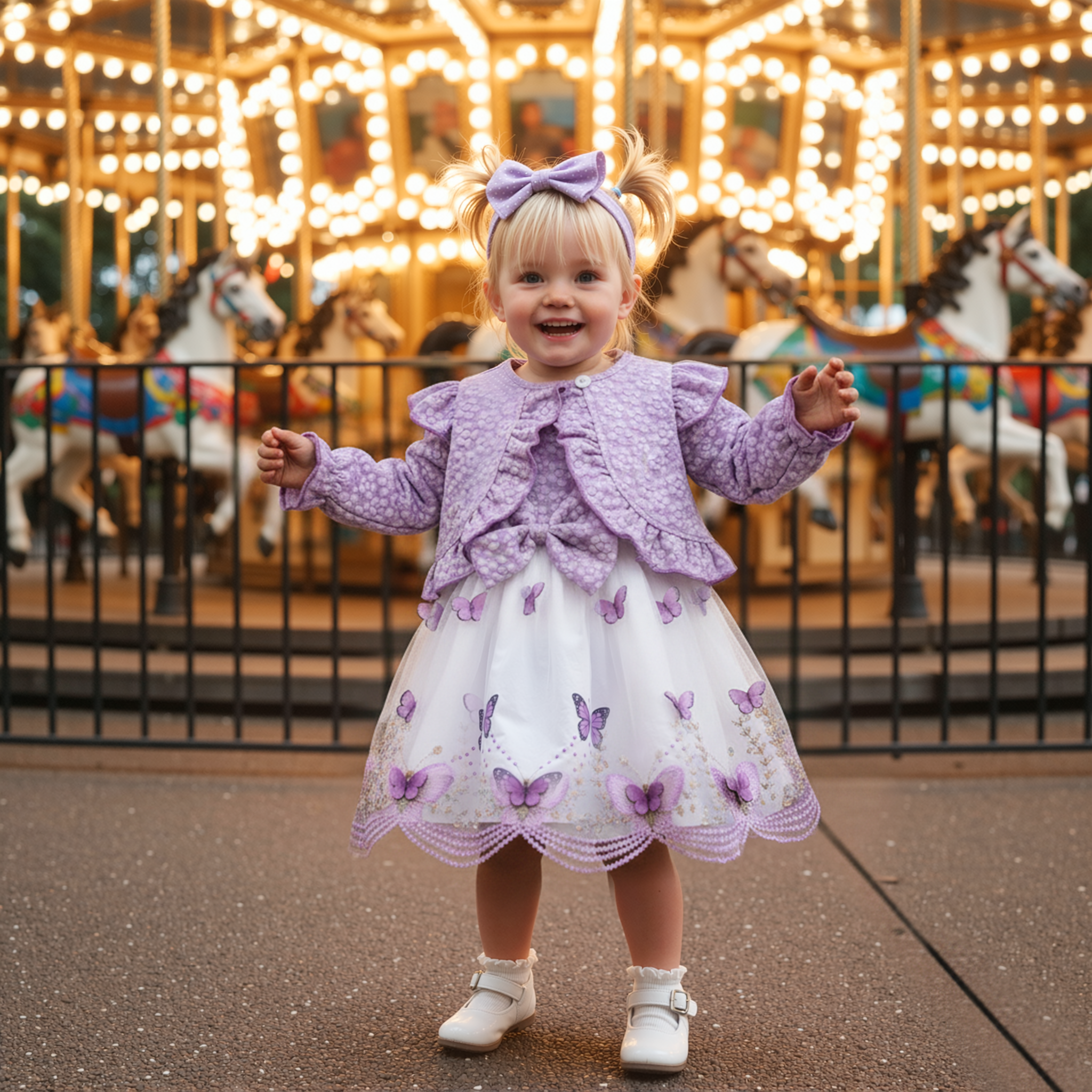 Personalized Girl  Floral Coat & Headband Casual Dress| Dress40