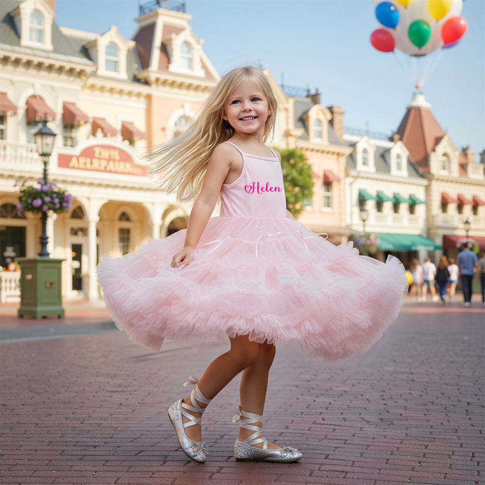 Personalized Girl Sleeveless Strap TUTU Dress| Dress41