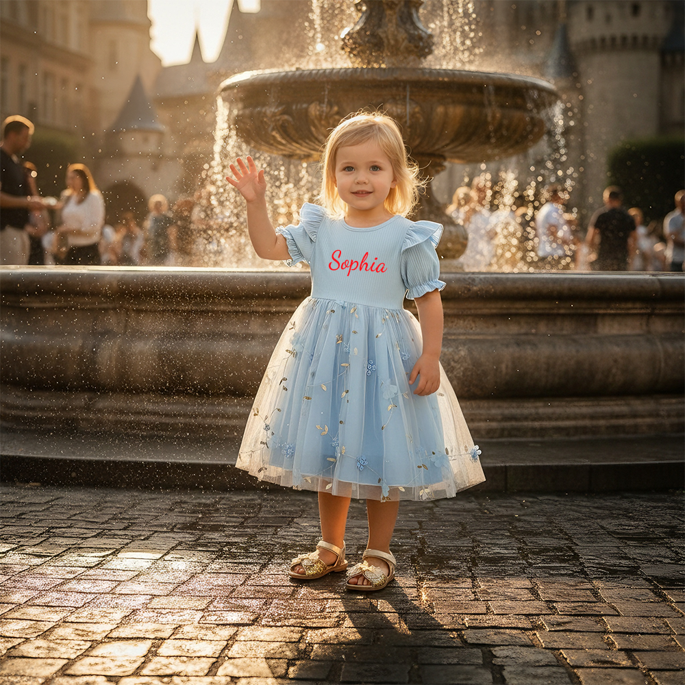 Personalized Girl Flower Summer Dress| Dress43