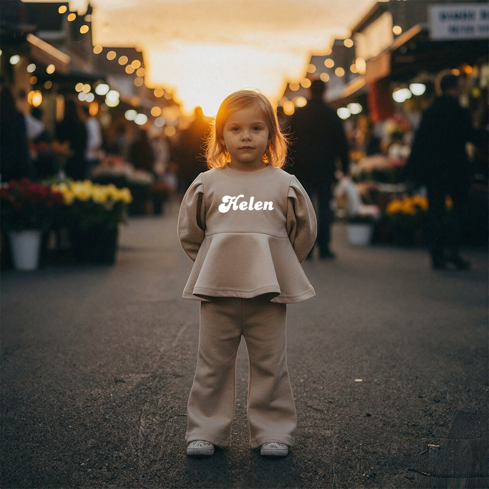 Personalized Girl Casual Sweatshirt and Pants Set| Cloth261