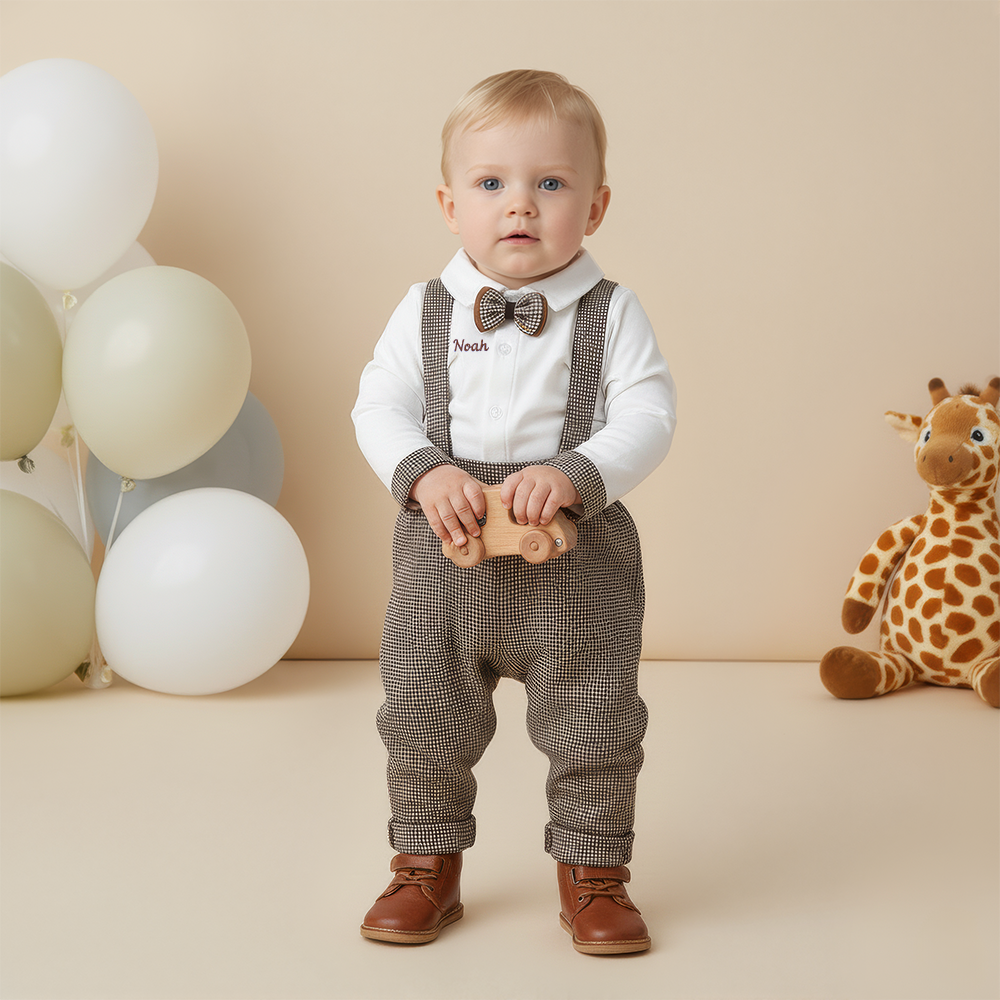 Personalized Baby Boy Embroidered Birthday Formal Outfit| BBcloth121