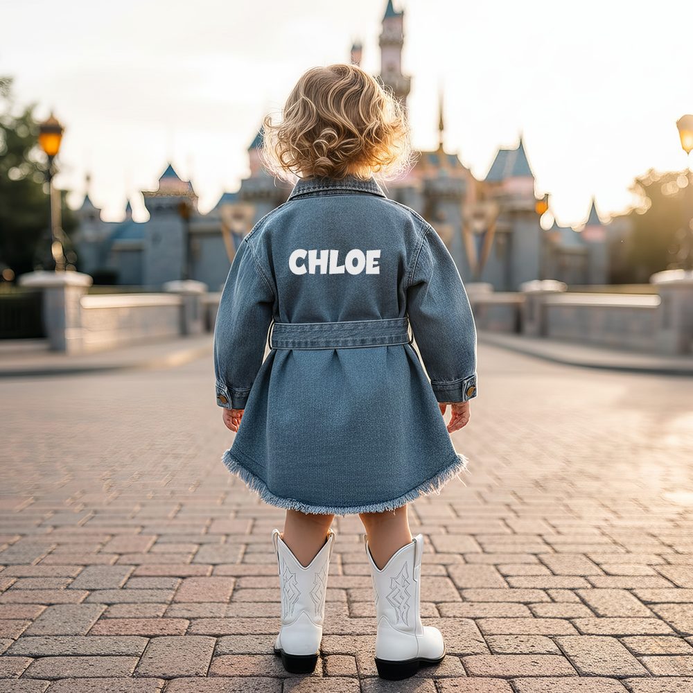 Personalized Girl Retro Denim Dress| Cloth266