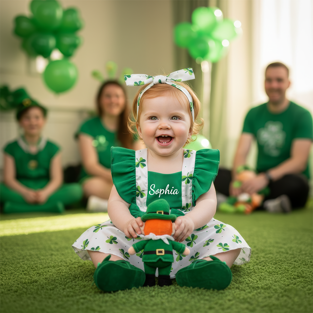 Personalized St. Patrick's Day Baby Dress & Headband Set| Dress60