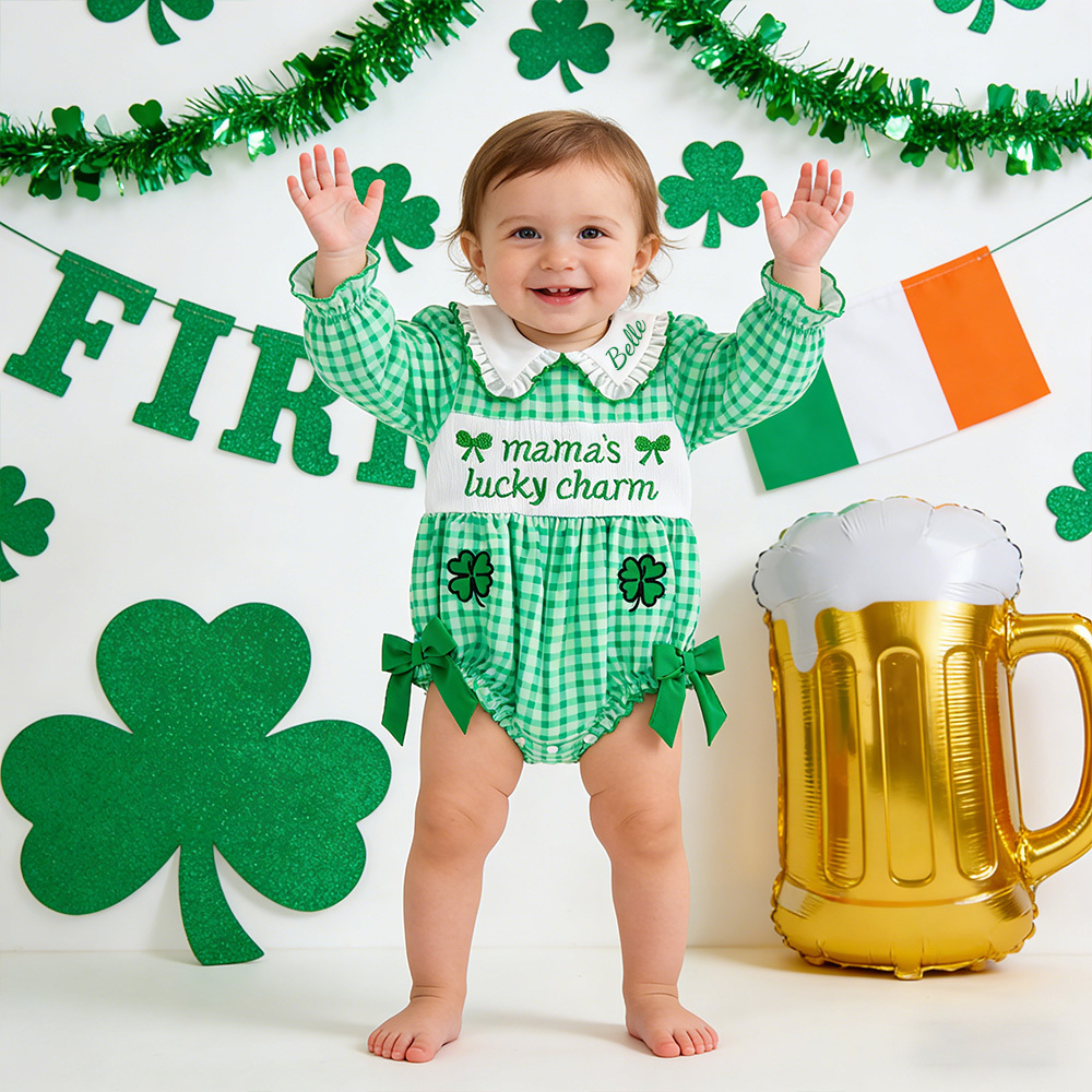 Personalized Baby Girl St. Patrick's Day Romper| BBcloth124