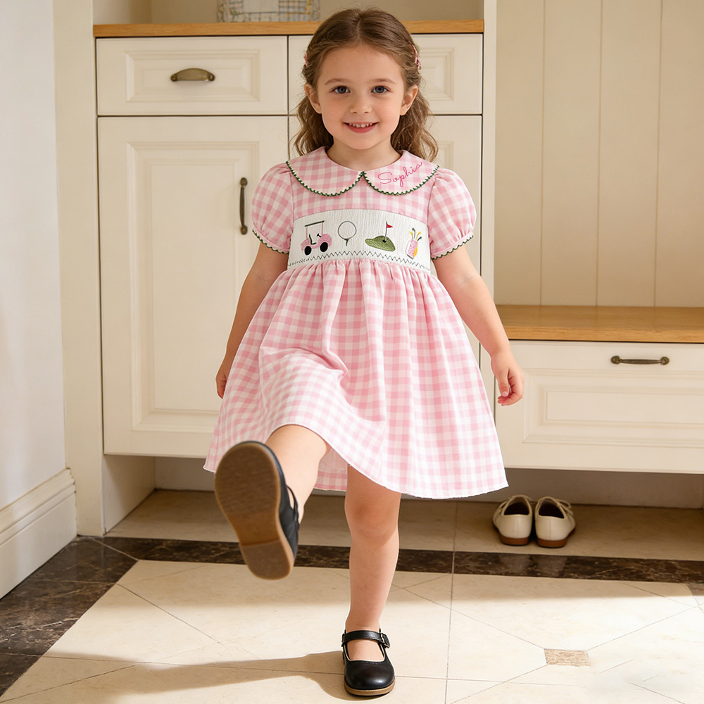 Personalized Girl Birthday Pink Golf Dress| Dress64