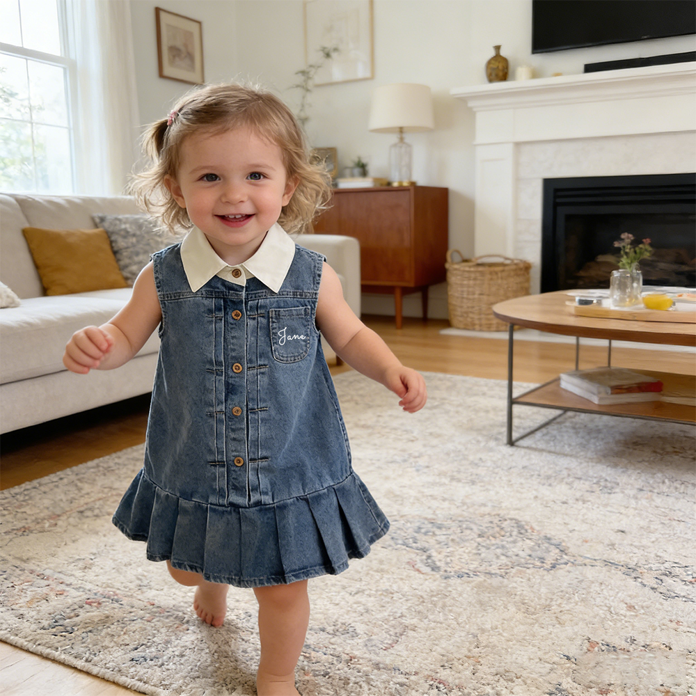 Personalized Girl Summer Denim Vest Dress| Dress69