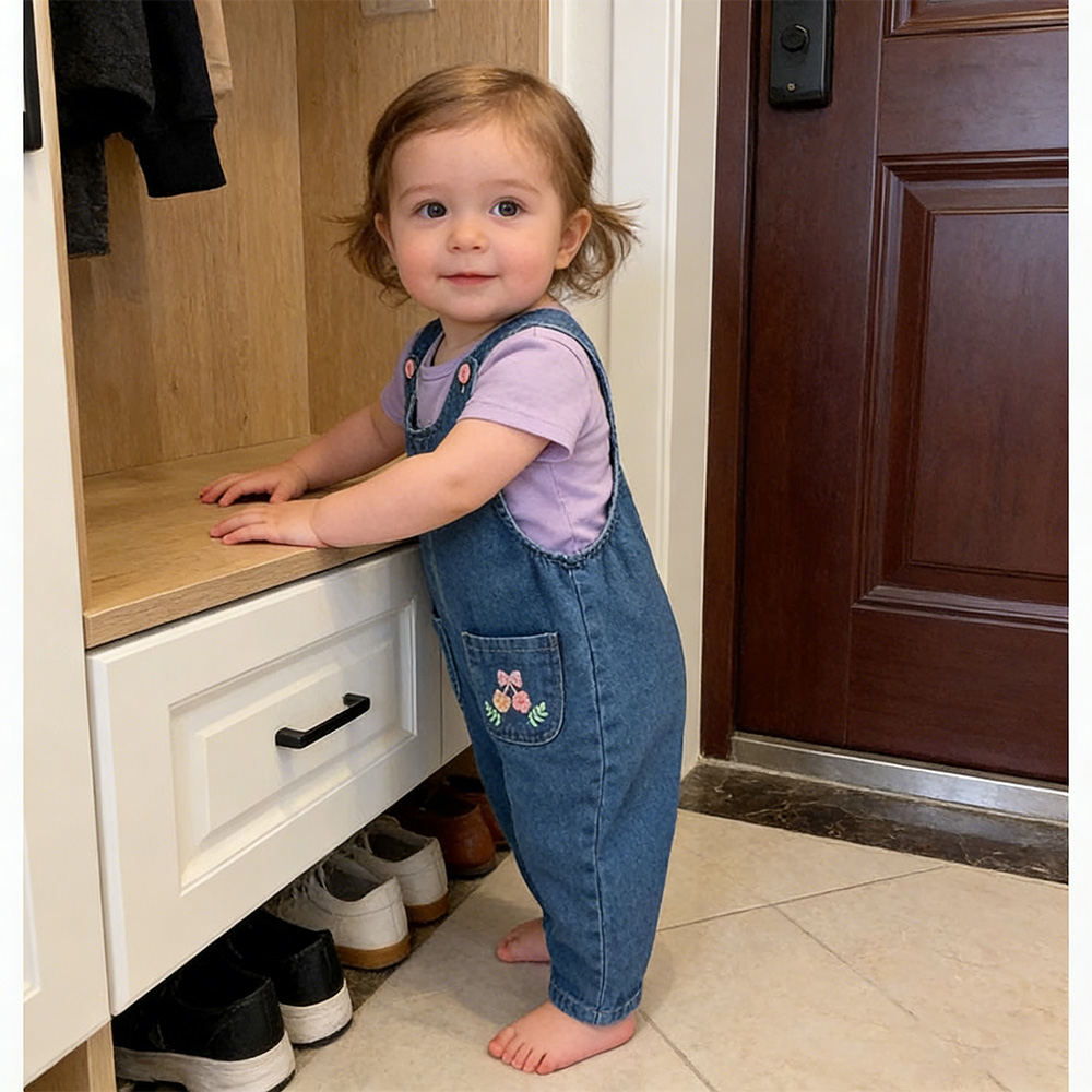 Personalized Girl Embroidered Flower Denim Overalls| Pants51