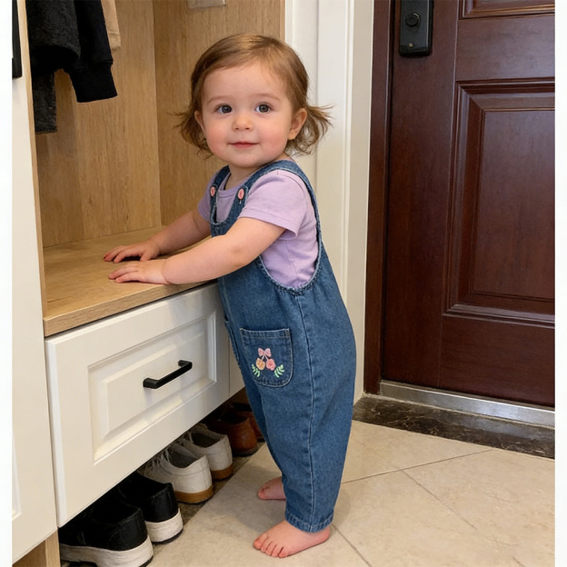 Personalized Girl Embroidered Flower Denim Overalls| Pants51