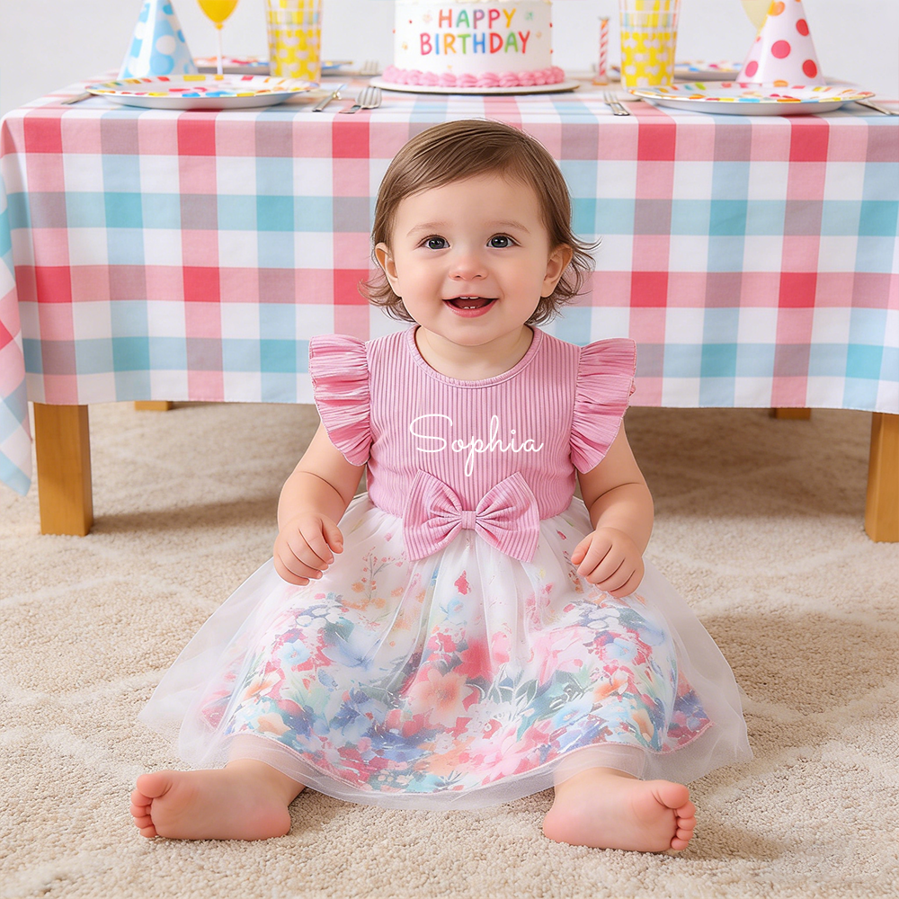Personalized Girl Summer Flower Tutu Dress| Dress78