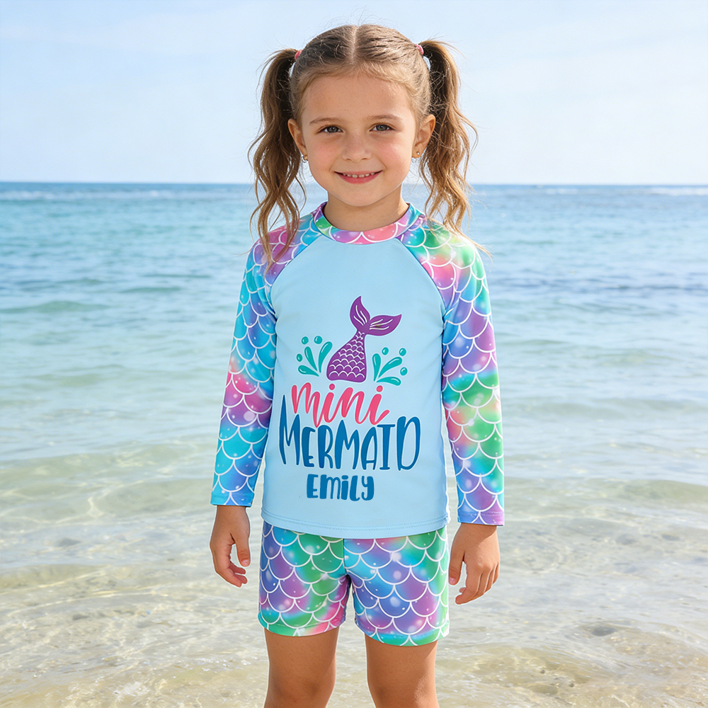 Personalized Girl Mini Mermaid Two-Piece Swimsuit| Swimsuit06