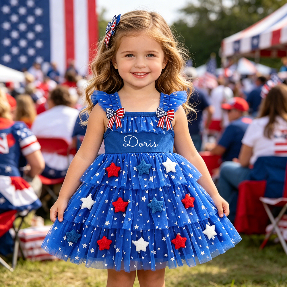 Personalized 4th of July Star Tulle Tutu Dress| Dress101