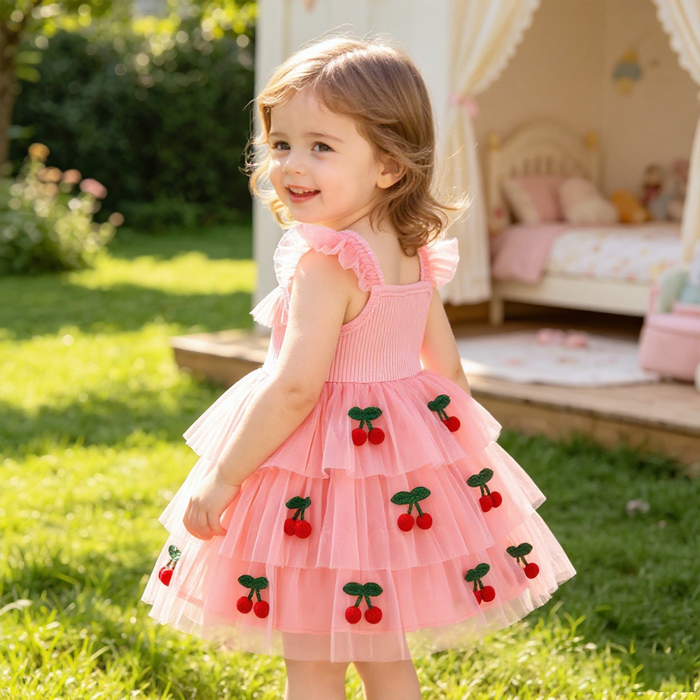 Personalized Girl Cherry Summer Tutu Dress| Dress102