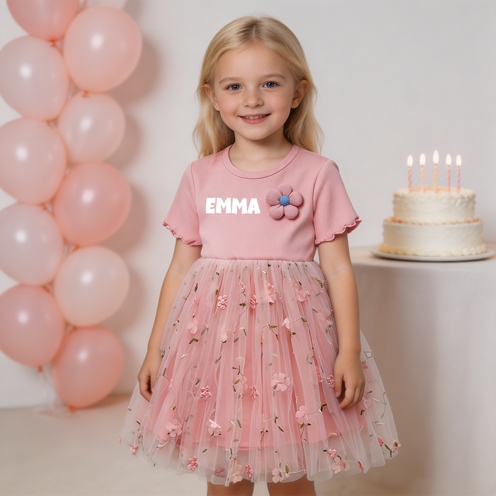 Personalized Girl Floral Summer Dress| Dress105