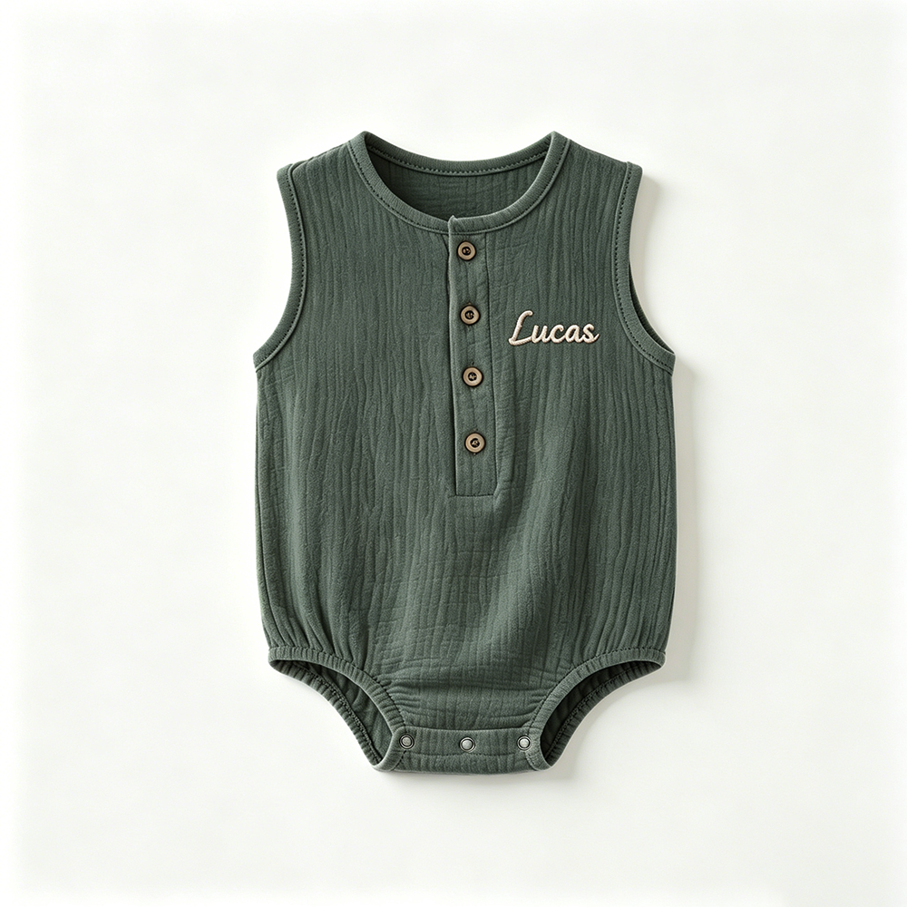Personalized Embroidered Baby Summer Romper| BBcloth139