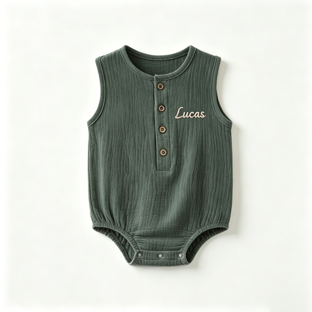 Personalized Embroidered Baby Summer Romper| BBcloth139