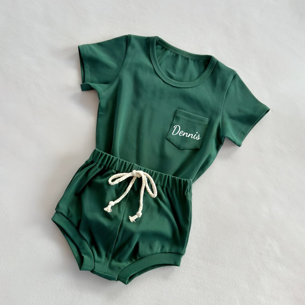 Personalized Kid Casual Top and Shorts Set| BBcloth143