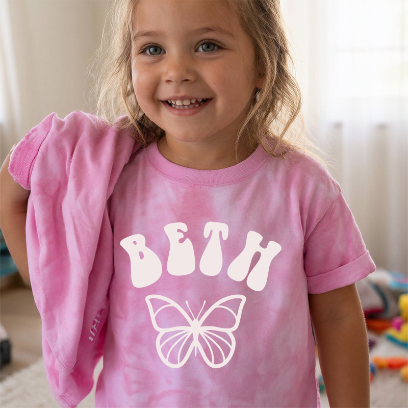 Personalized Kid Tie Dye Short Sleeve Tee| Cloth28402