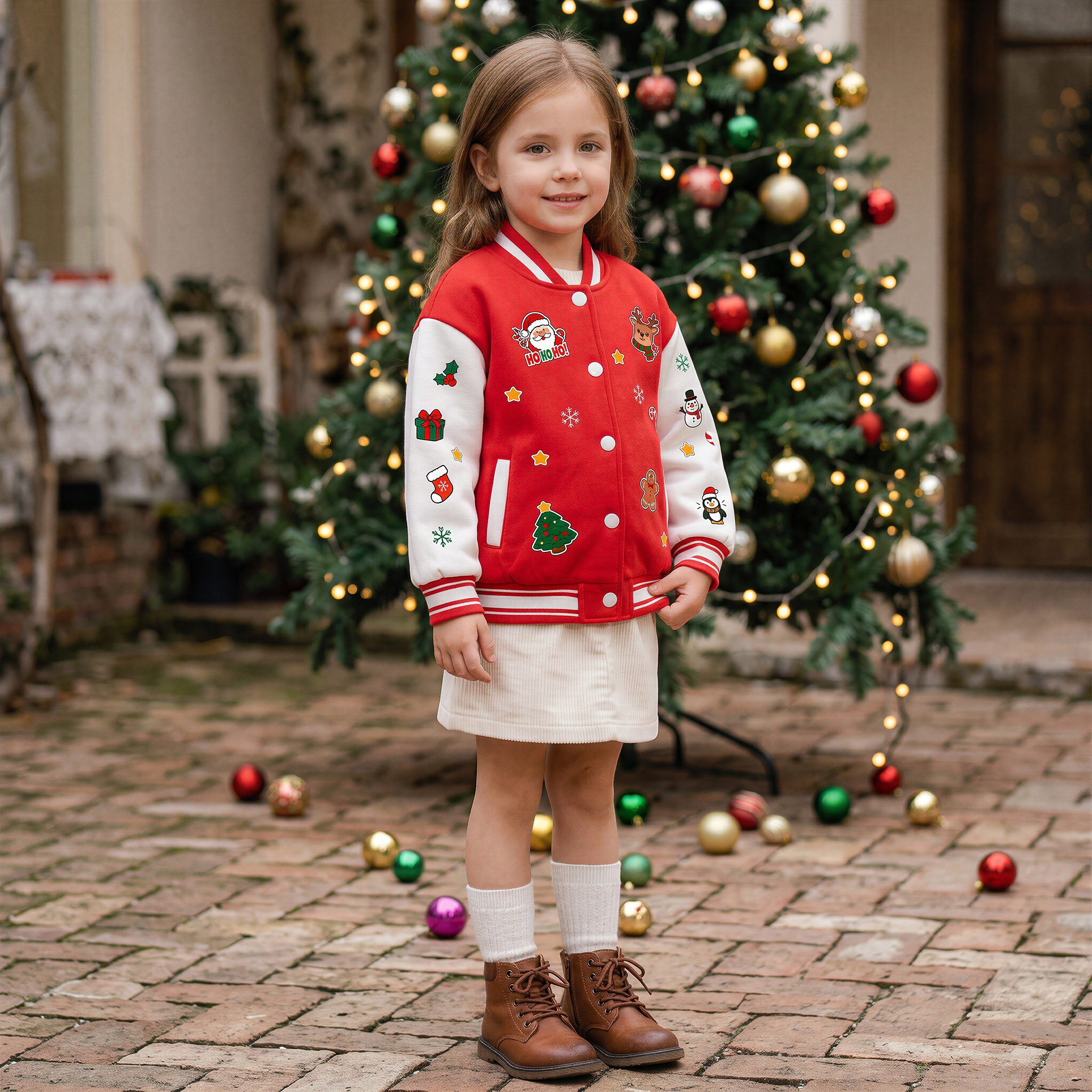 Personalized Christmas Varsity Jacket for Kids | YESMC39