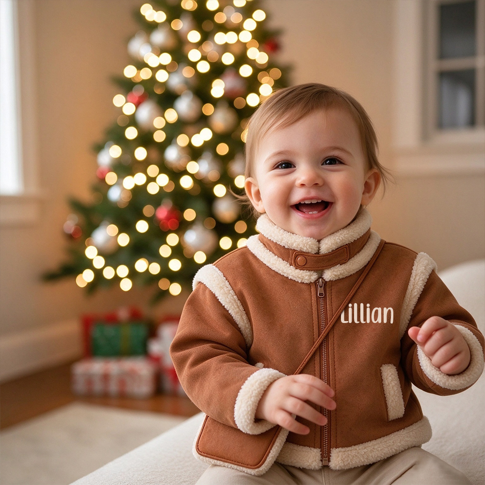 Personalized Fleece-Lined & Thickened Retro-Style Coat For Girls | Cloth292