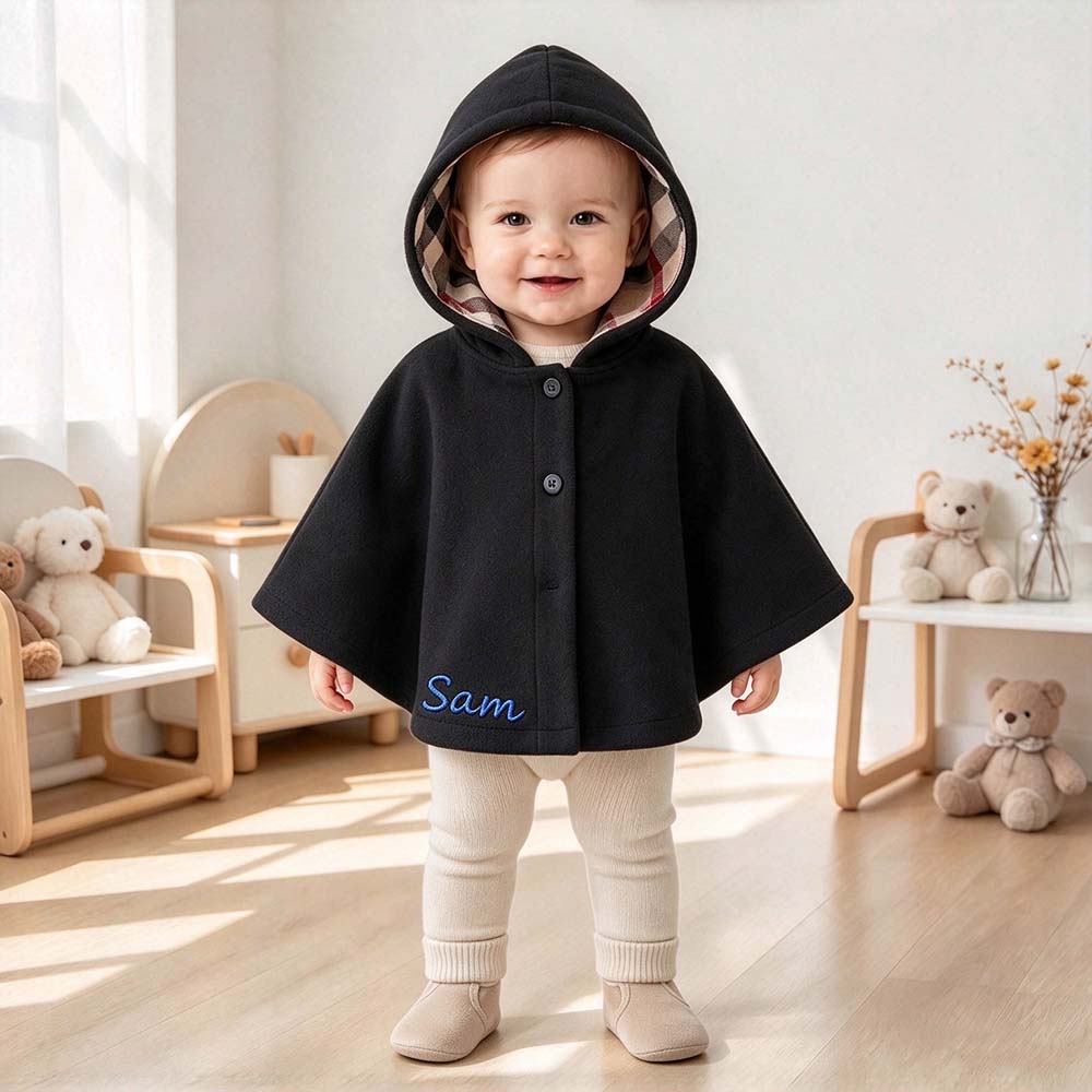 Personalized Embroidered Kids Winter Warm Cape | Cloth296