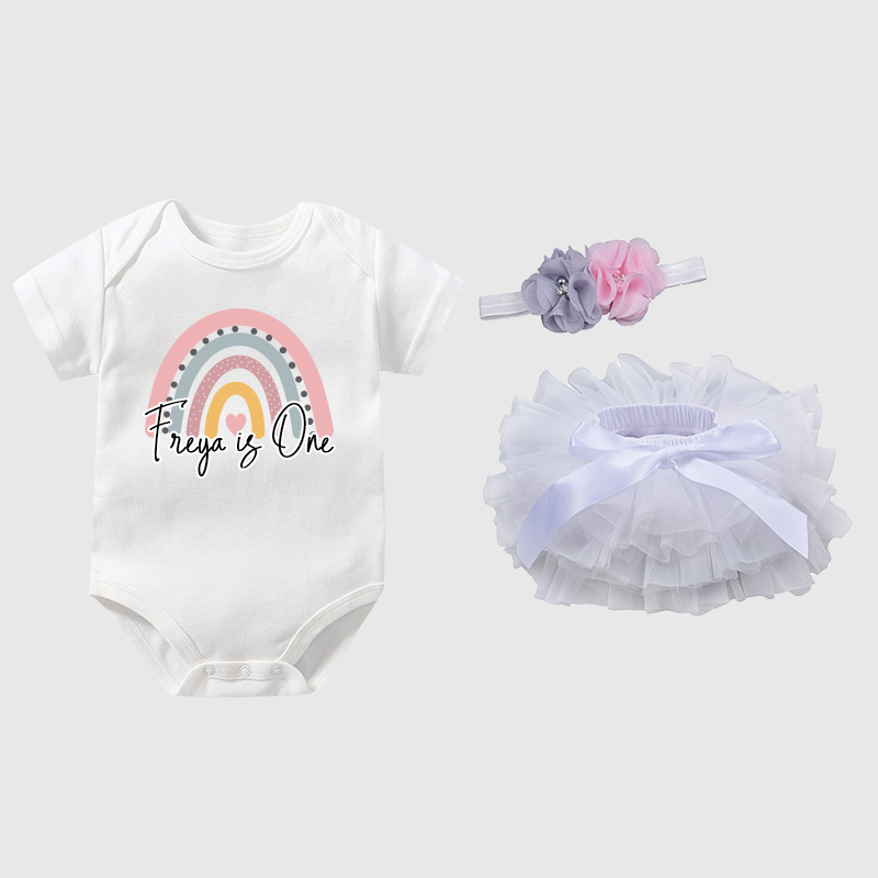 Personalized Baby Girls Birthday Tutu Skirt Headband| BBCloth06
