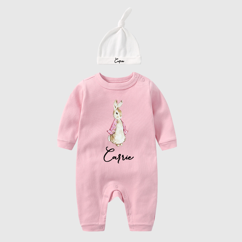 Personalized Blue & Pink Rabbit Baby Going Home Sets| BBCloth13