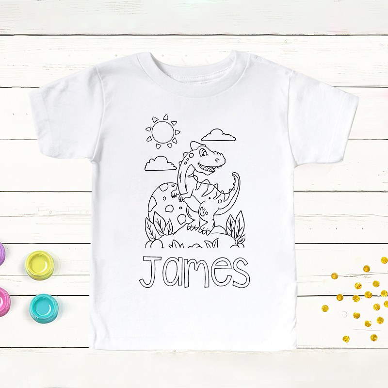 Personalized Kids Coloring Activity T-Shirt| Cloth169