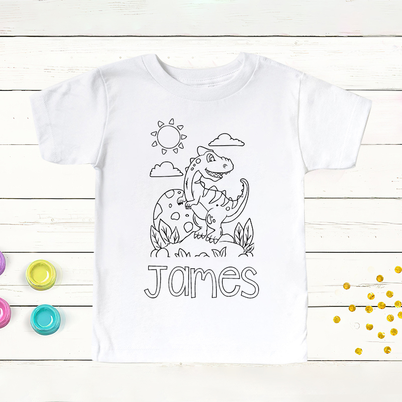 Personalized Kids Coloring Activity T-Shirt| Cloth169