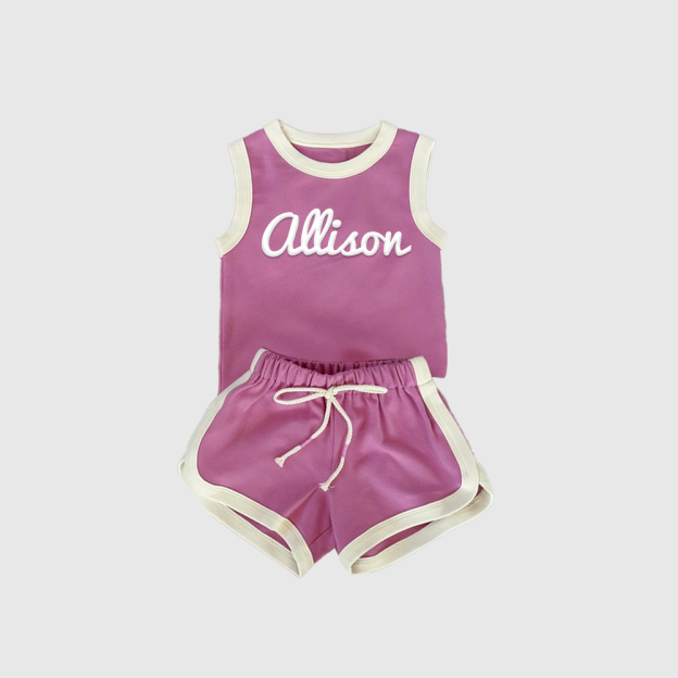 Personalized Kids Puff Name Toddler shorts Set| Cloth225